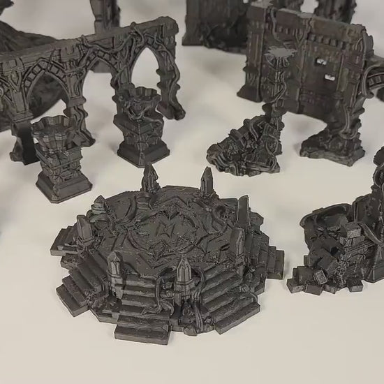 Drakenfel Spearhead Jungle Ruins – Unpainted 28mm-32mm Terrain Set for Fantasy Wargames & AoS Tables