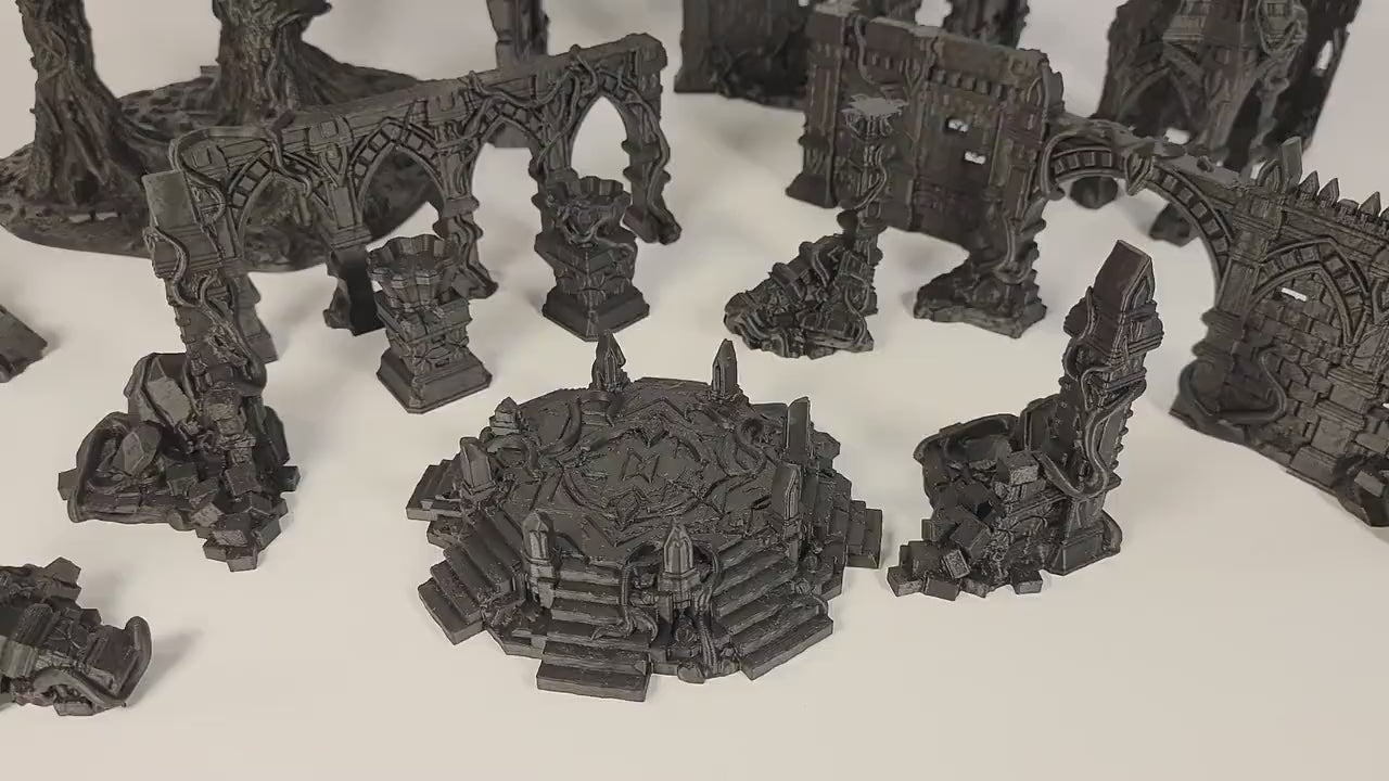 Drakenfel Spearhead Jungle Ruins – Unpainted 28mm-32mm Terrain Set for Fantasy Wargames & AoS Tables