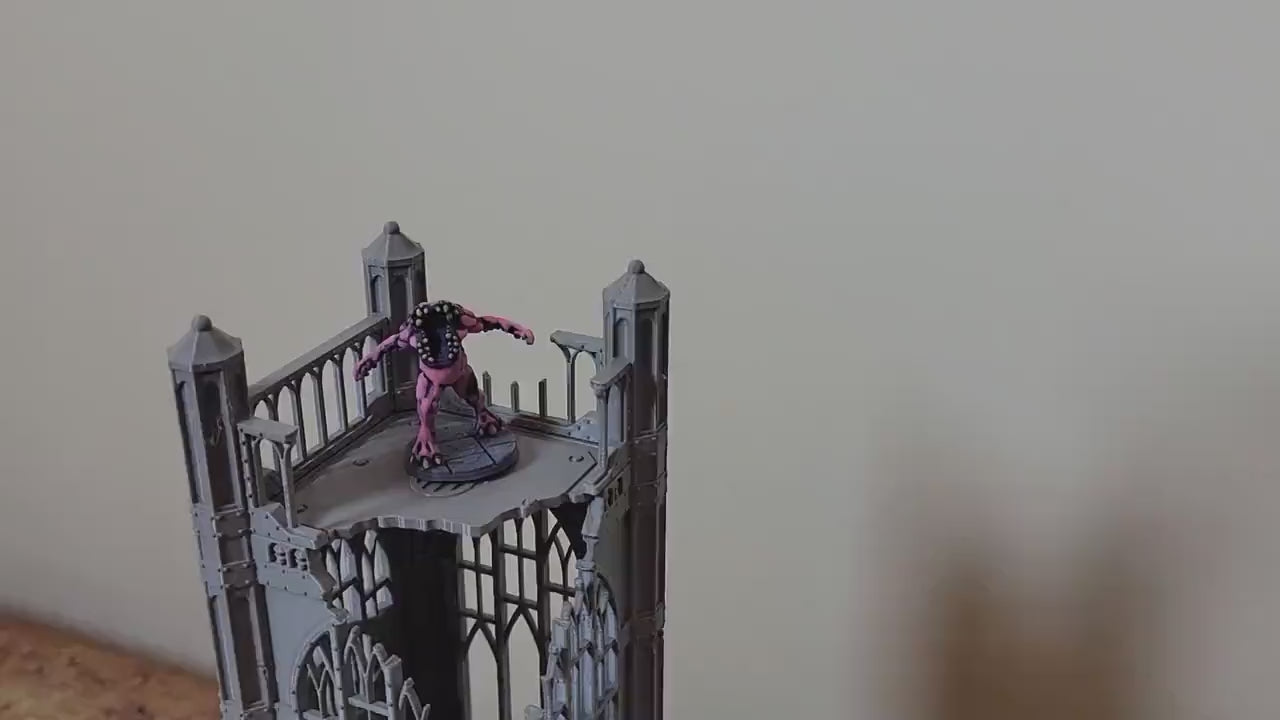 Gothic Sky Bridge: Wargaming Terrain Ruins Combat Patrol Sci-Fi Tabletop Terrain Set 40k 28mm Scale Building & Scatter Terrain