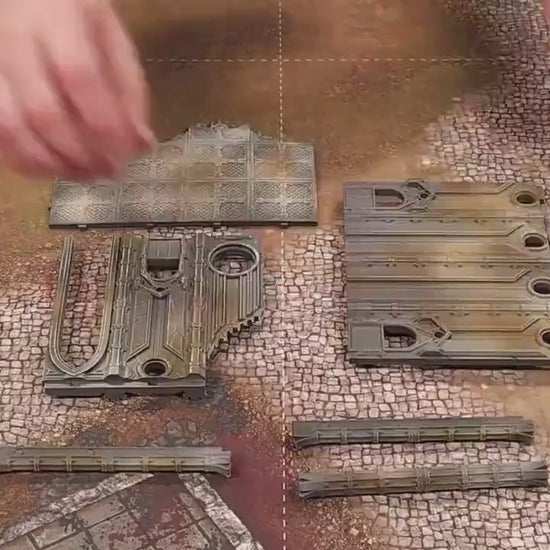 Modular Gothic Sci-Fi Terrain Set: 3D Printed Wargaming Battlefield - Tournament Grimdark Terrain 10th