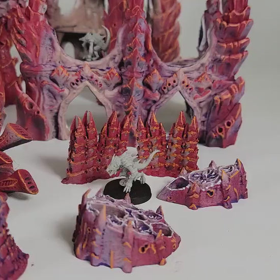 Alien Hive Ruins: 28mm Sci-Fi Wargaming Terrain Set