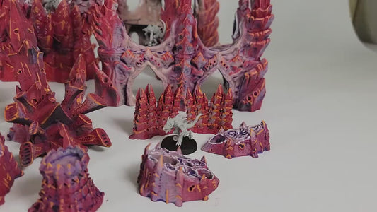 Alien Hive Ruins: 28mm Sci-Fi Wargaming Terrain Set