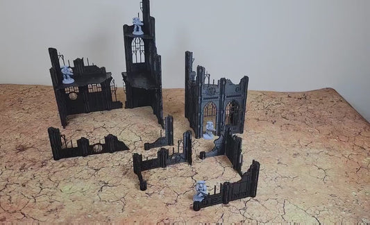 Gothic Wargaming Terrain Ruins: 28mm Sci-Fi Tabletop Scenery Set