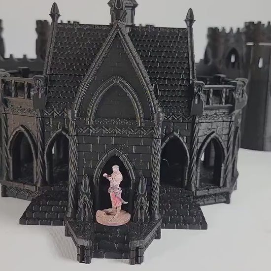 Fantasy Terrain Silver Haven – Modular Castle Walls, Gothic Bridge, House & Pavillion for Tabletop RPG and Wargaming Dioramas