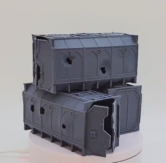 SHIPPING CONTAINERS from a Galaxy Far Far Away, Tabletop Terrain 1:48 scale and 40mm scale, Rpg & Wargame Scenery