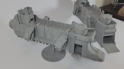 Gun Boat Cargo Tug Terrain. Floating Scenery 40k Inquisitor Cutter Marine Assault Ship. Skirmish tabletop games for docks in big cities.