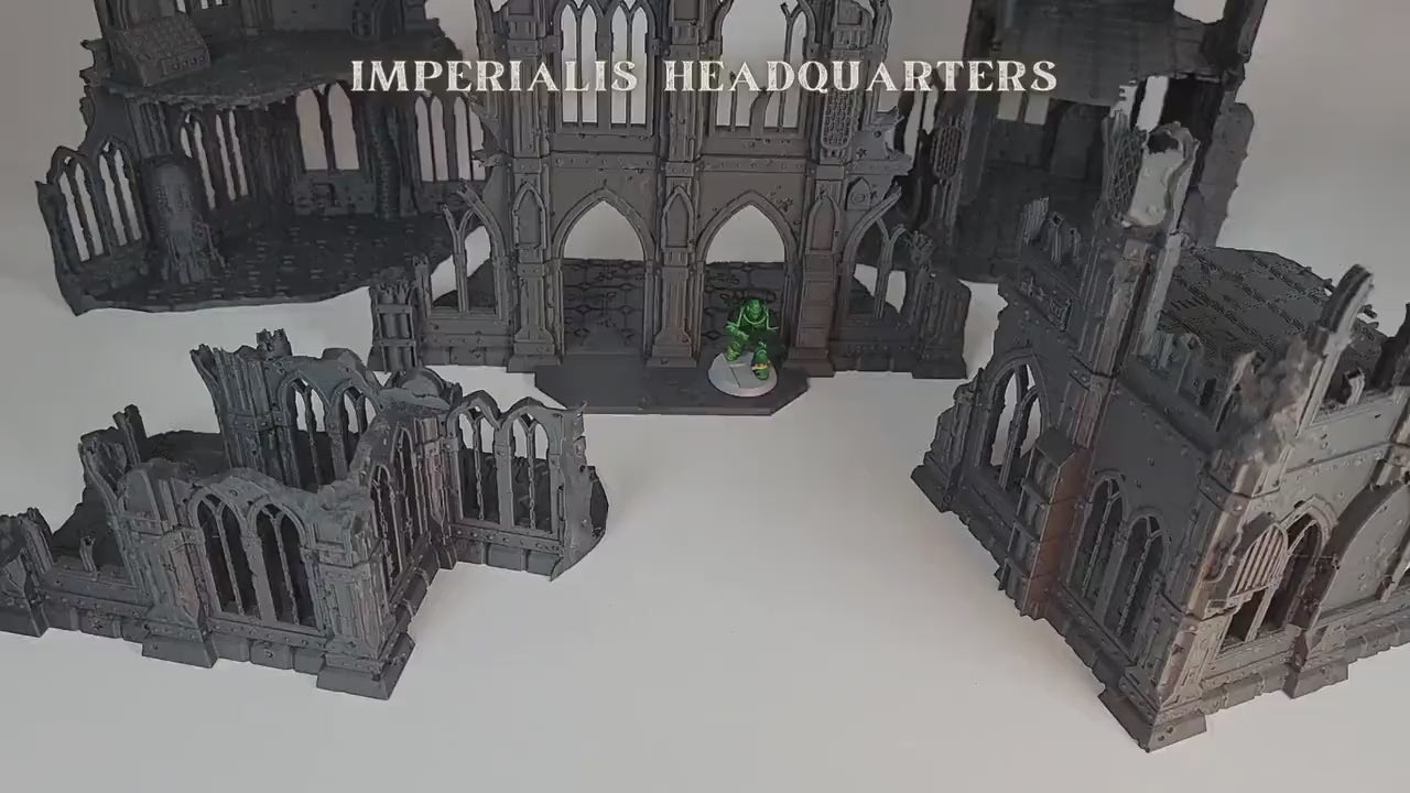 Gothic Sci-Fi Terrain: Modular Cathedral Ruins - 28mm Wargames