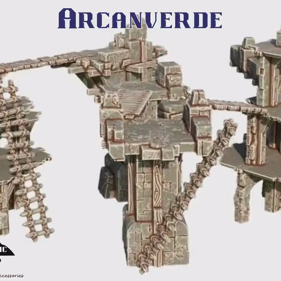 Ancient Bridge Terrain – Modular Fantasy Ruins & Elevated Walkways for 28mm-32mm Wargames and RPGs