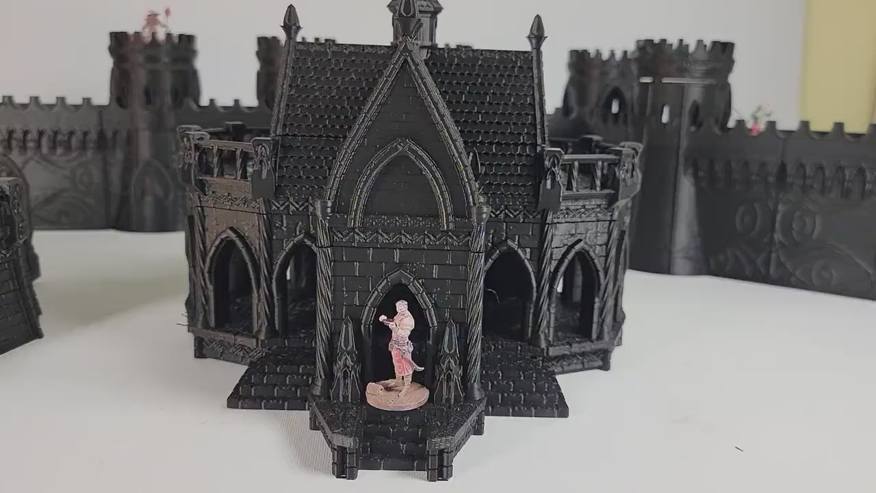 Silver Haven Elven Terrain: Modular Castle Walls & Bridge - Tabletop RPG 28-32mm scale