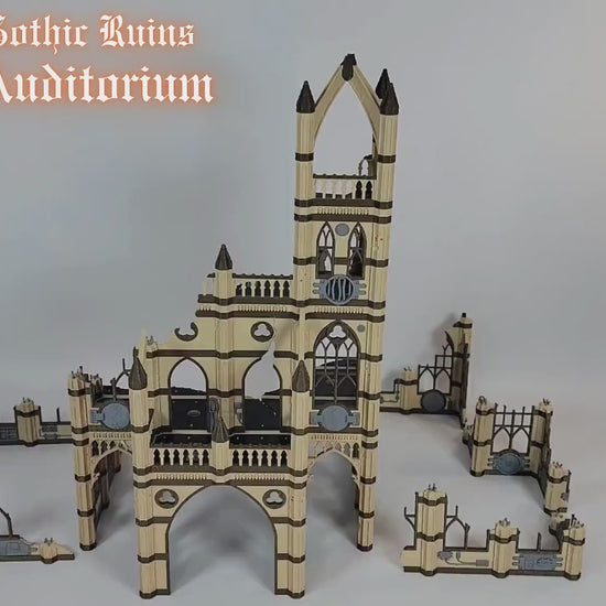 Gothic Ruins Auditorium: 28mm Wargame Terrain Set