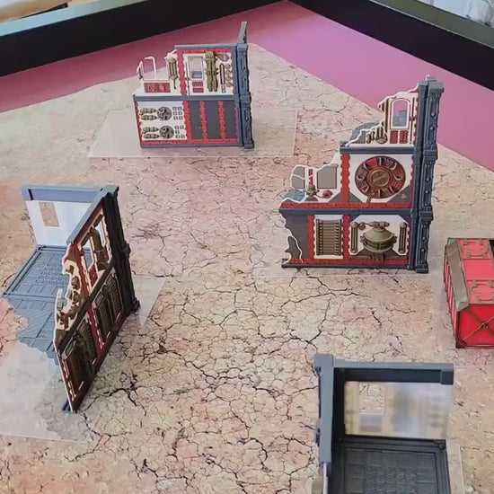 Factory Ruins Wargame Terrain: 28mm Scale, Full Color Battle Layout