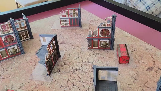 Factory Ruins Wargame Terrain: 28mm Scale, Full Color Battle Layout