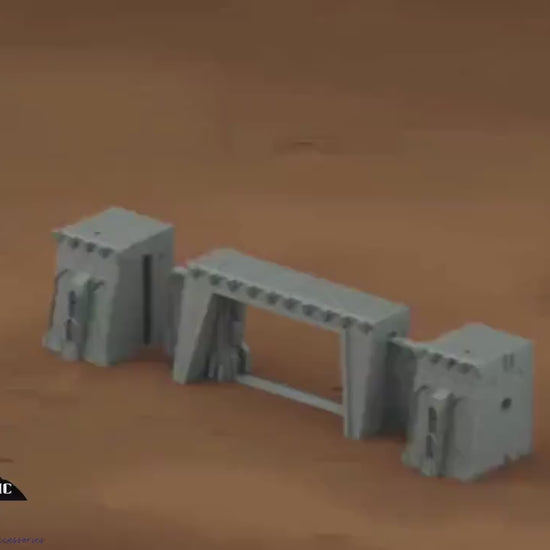 Sci-Fi Fortress Terrain, Modular Trenches & Walls, Bunkers/Turrets, Landing Pad — Gothic Sector Fortress (28–32mm)
