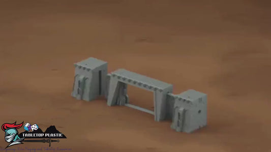 Sci-Fi Fortress Terrain, Modular Trenches & Walls, Bunkers/Turrets, Landing Pad — Gothic Sector Fortress (28–32mm)