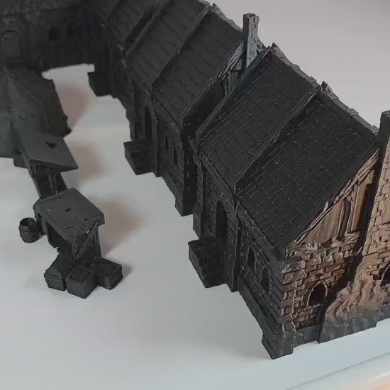 Fantasy Town Terrain Set: Middle ages Village Buildings and Market - For RPG and Wargames
