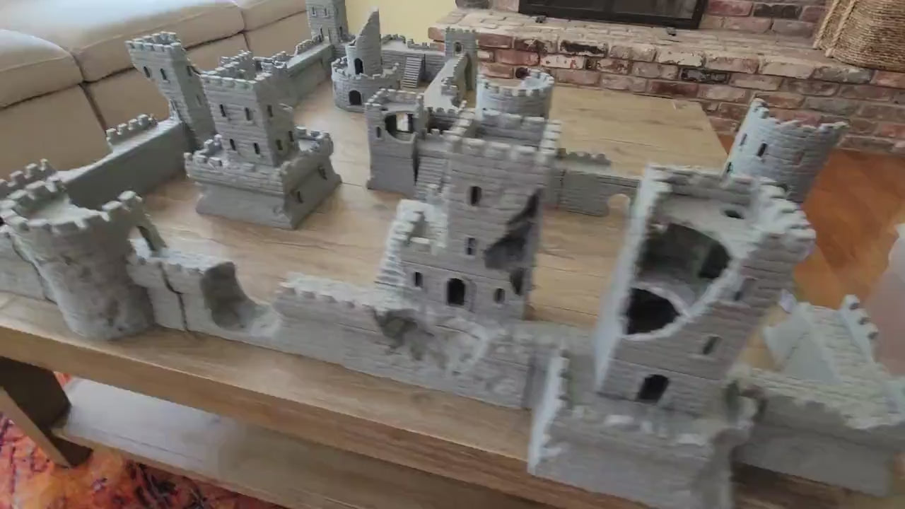 Modular Ruined Castle: 3D Printed Medieval Fortress Terrain