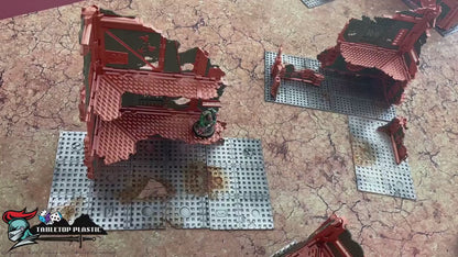 Ork-Inspired Foldable Wargame Terrain Set | Modular Sci-Fi Ruins | 28–32mm Tabletop Scenery