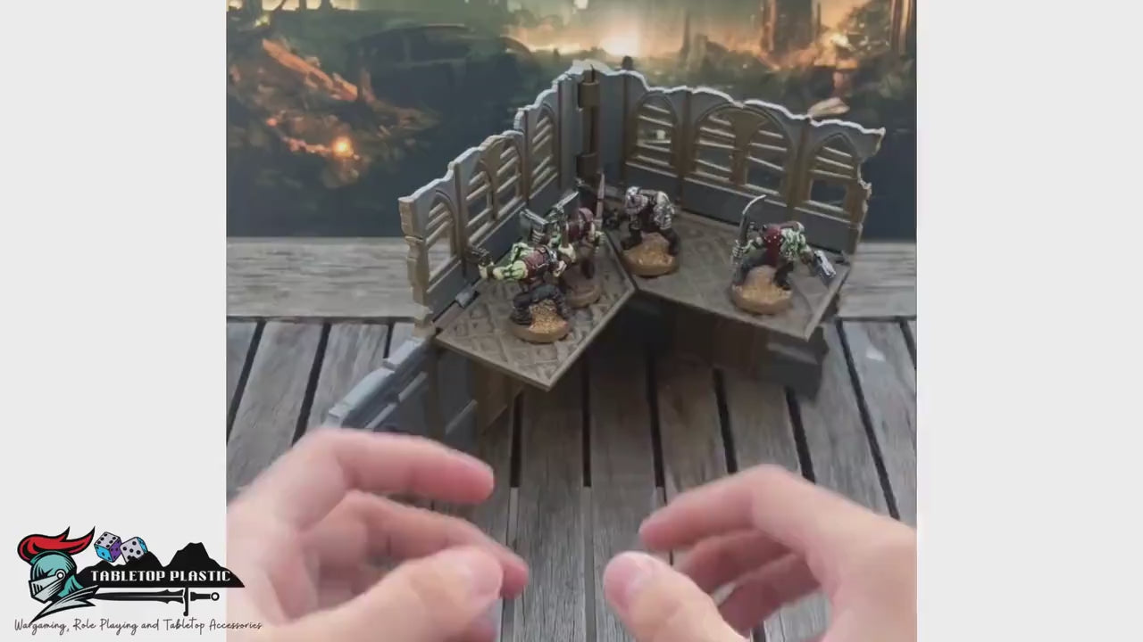 Foldable Gothic Ruins Terrain Set: Grimdark Tournament Ready